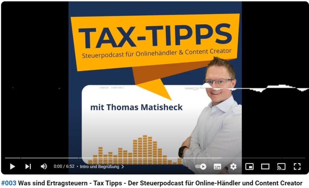 Was sind Ertragsteuern - Tax Tipps - Der Steuerpodcast für Online-Händler und Content Creator #003